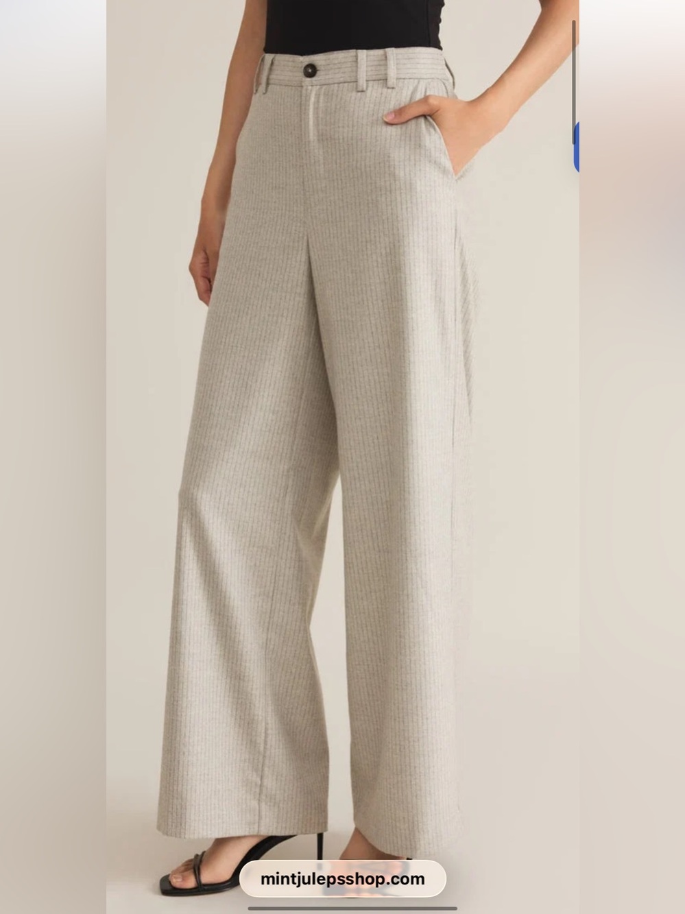 Z Supply Gray Pinstripe Evette Pants